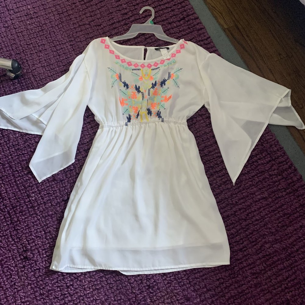 White Polyester dress